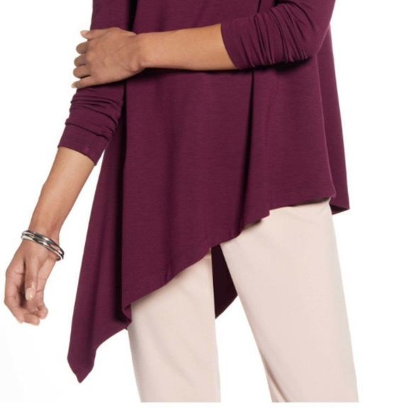 NWT‎ HALOGEN Purple Boatneck Asymmetrical Tunic - Picture 11 of 12